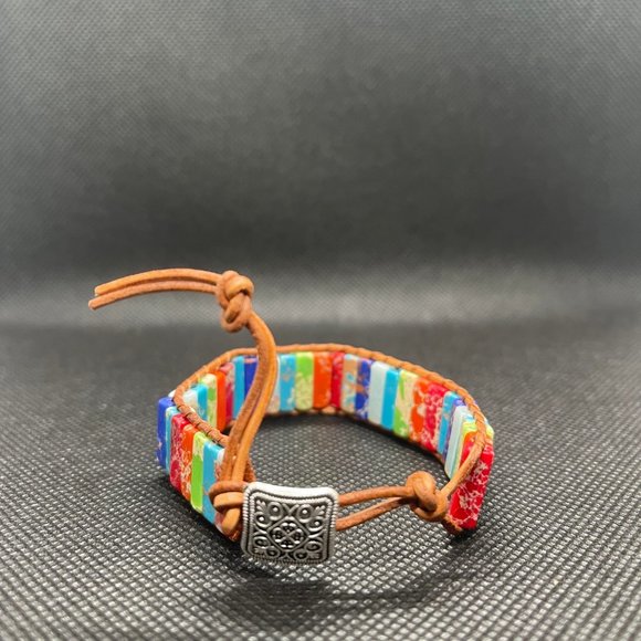 7 Chakra Bracelets with Real Stones Leather Wrap Healing Bead Bracelet - Picture 5 of 5